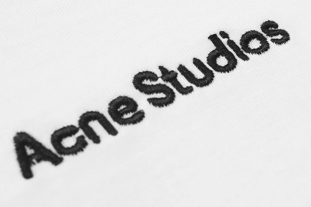 Acne Studios 2026 New Arrival logo Same Style t 100％ 32 ：White Size：XS S M L